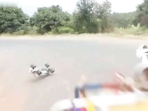 Biker On Longboard Hits Idiot. Murder,