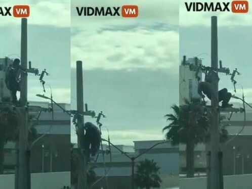 Man Electrocuted While Working On Top Of Mast - Video -