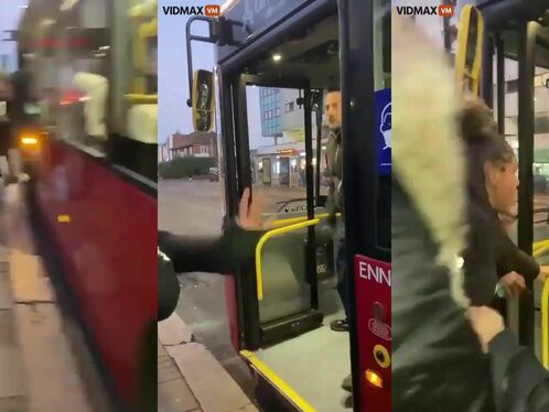 Out-of-control Bus Driver Hit With Stick By Bus Driver