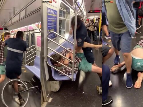 Two Men Got Into An Argument On A New York City Train After A Bicycle Hit One Of Them