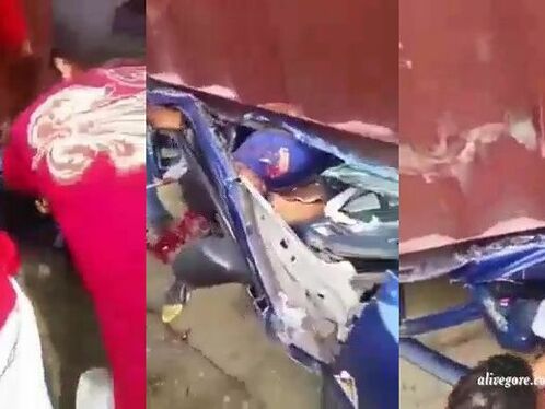 Witnesses Tried To Free The Driver Who Was Hit By The Car.