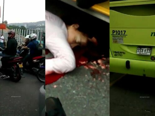 Motorcyclist's Head Crushed By Bus Wheel