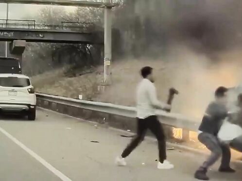 Amazing Video Shows Good Samaritan Pulling Driver Out Of Car