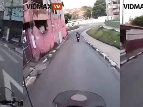 Crazy Motorcycle Chase In Brazil
