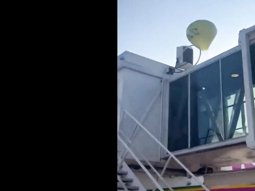 Large Balloons Filled With Fireworks Landed On Plane