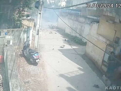 Fireworks Explode Over A Group Of Indians