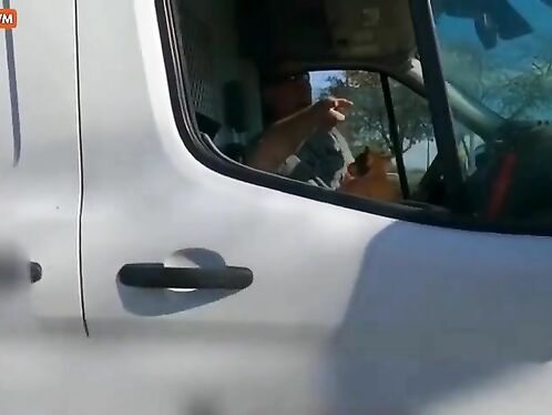 A Man Driving A Van With A Gun Pointed At His Car Is Being Harassed By A Narcissistic Asshole