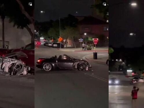 Desperate Drunk Girl Crashes Her Car But Drives Away Anyway