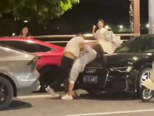 Husband Beats Wife In Public Until She Decides To Fight Back