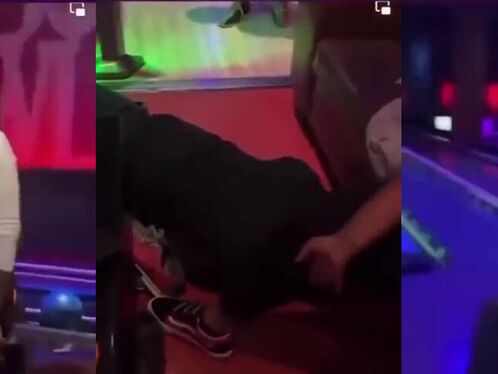 Girl Knocks Boyfriend Down With Bowling Ball And Then Throws