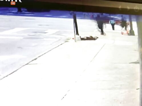 Black Man Knocks Down White Woman For No Reason