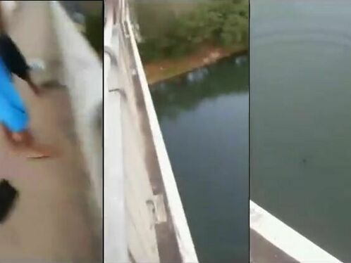 Brazilian Jumps Off Bridge