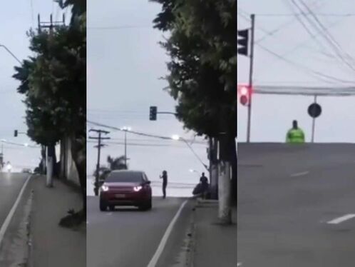 Skateboard Boy Running On The Street