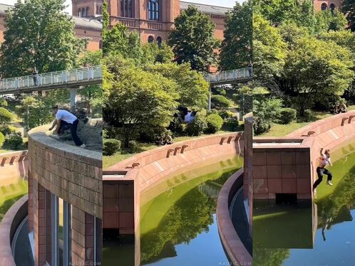 Parkour Idiot Training On The Roof