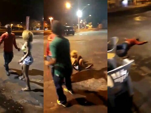 A Drunk Man Hit A Woman On The Street And Got Punished Immediately