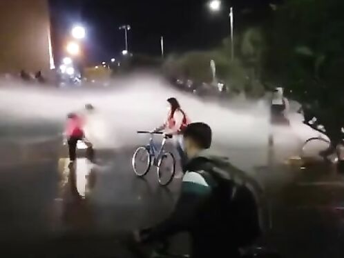 Protesters Resist Water Cannon