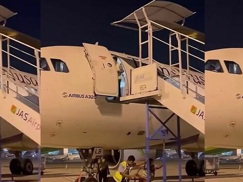 Ground Crew Dismantling Stairs