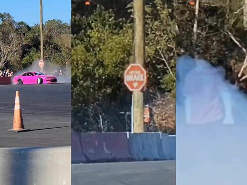 Man's Face Damaged By Traffic Cone While Drifting