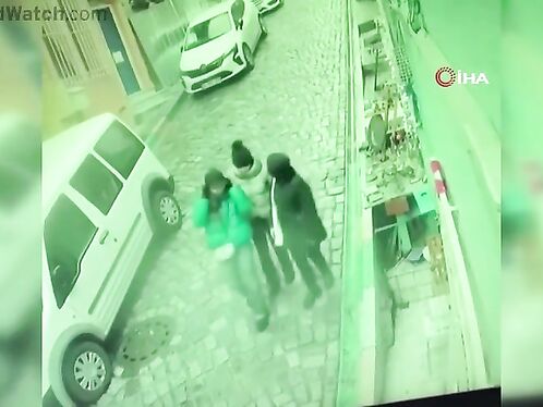 Unlucky Woman Trapped Between Skidding Vehicles