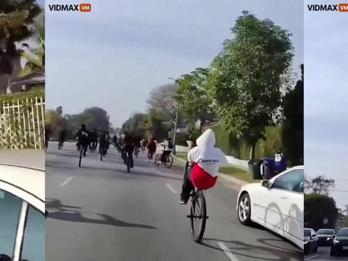 A Man Driving A Mercedes Benz Rushed Through A Group Of Thugs Blocking The Street