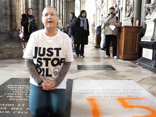 Climate Change Idiots Vandalize Charles Darwin's Grave