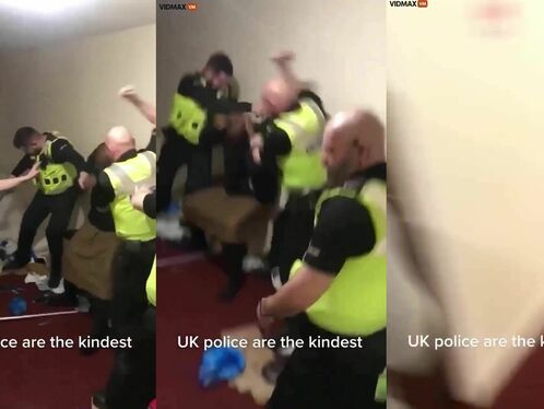 British Police Officers Filmed During Brawl At Home
