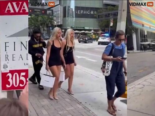 Miami Man Spotted Walking Two Blonde Twins On Leashes