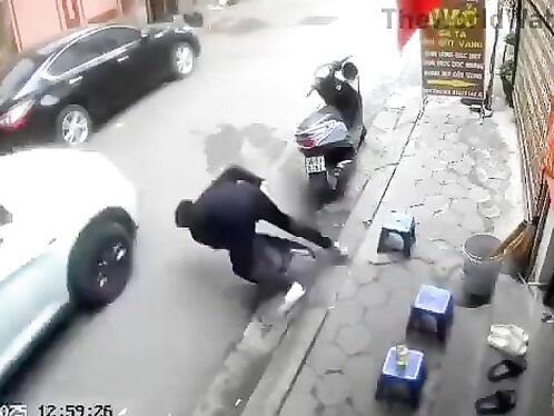 Drunk Man Falls At The Most Inopportune Moment