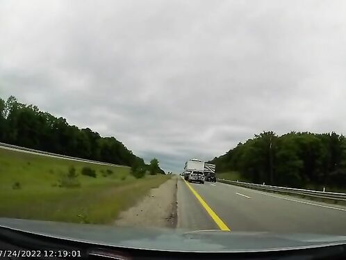 The RV Just Cut Into The Lane And Almost Collided
