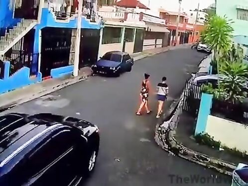 The Driver Must Have Been Distracted By The Floral Dress.