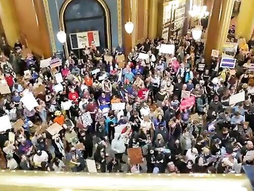 Protest At Iowa Capitol Over Civil Rights Removal Bill