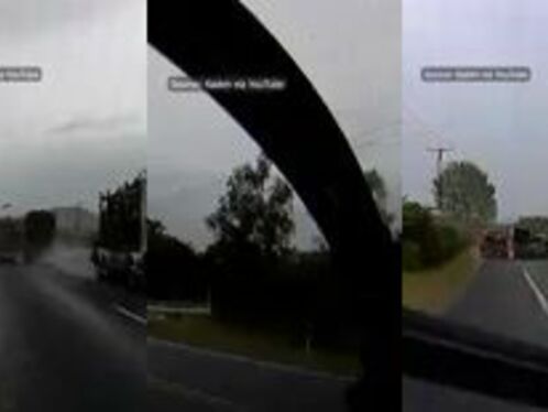 Timber Transport Truck Nearly Had An Accident