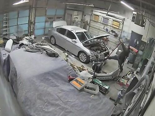 Attempts To Straighten The Radiator Bracket Failed.