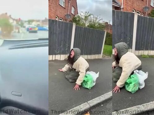 Homeless Woman Suffers Mental Breakdown