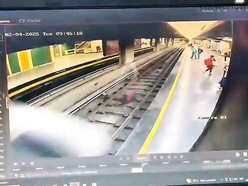 Man Jumps In Front Of Train