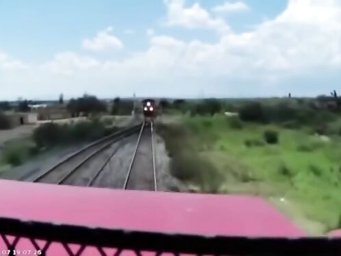 A Moving Train Collides With A Stationary Train