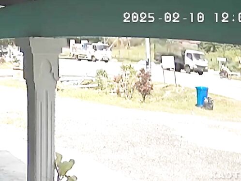 Truck Hits Moped In Malaysia