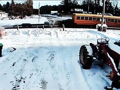 Pickup Truck Breaks Apart And Crashes Into Rear Of School Bus