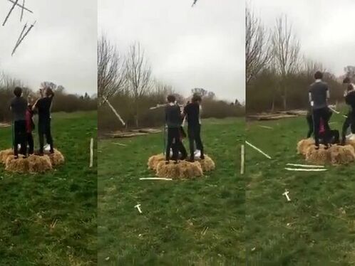 Throwing A Sword-like Object Into The Air