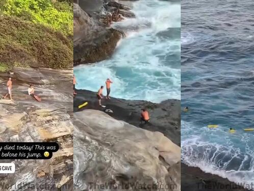 Footage: A Tourist Jumped To His Death From A 15-meter-high Cliff In Hawaii