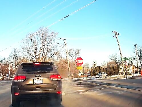 Early In The Morning, A Fool Stops At A Stop Sign Like A Normal Person