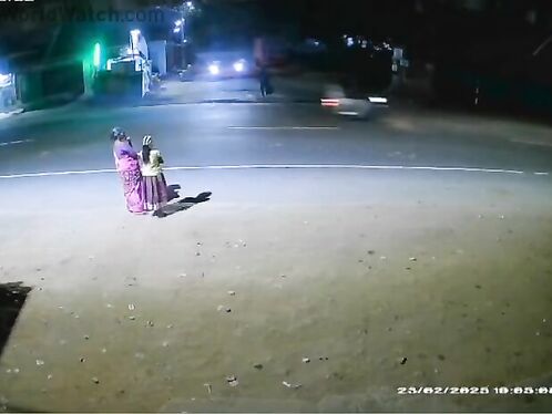 Poor Guy Trying To Cross The Road In Front Of Two Women