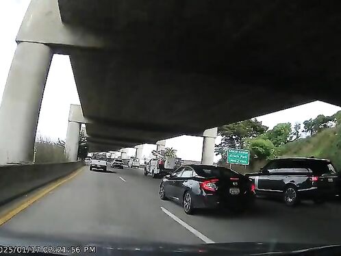 During A Lane Change In San Francisco Today, Neither Vehicle Collided.