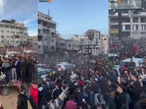 Thousands Of Palestinians Cheer At Hamas March