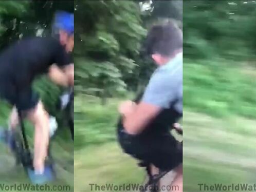 Funny Guy In Car Ruins Cyclist's Day