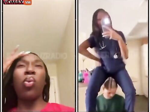 Evil Ghetto Health Counselor Twists And Rubs Herself