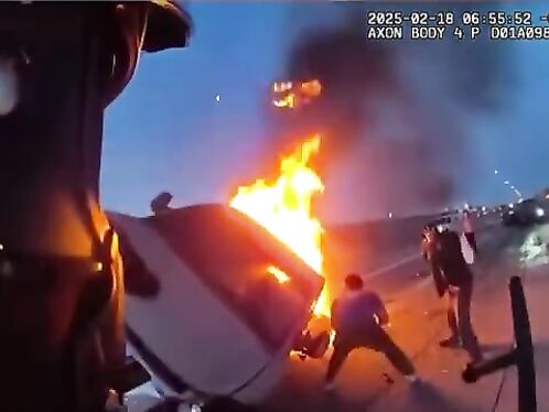 Police Heroes Rescue Woman From Fire Accident