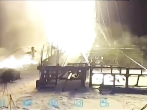 Video Captures Moment Of Explosion At Russian Oil Field