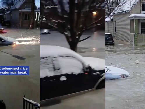 Detroit's Flooded Neighborhoods Turned To Ice