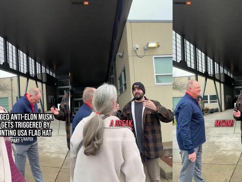 Liberal Karen Goes Crazy Over Man Holding American Flag